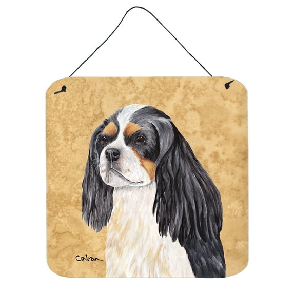 Carolines Treasures SC9120DS66 Cavalier Spaniel Wipe your Paws Wall or Door Hanging Prints 6x6 multicolor