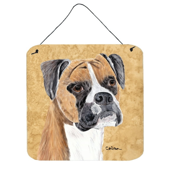 Carolines Treasures SC9121DS66 Boxer Wipe your Paws Wall or Door Hanging Prints 6x6 multicolor