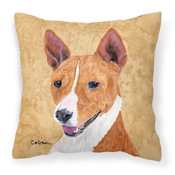 Carolines Treasures SC9124PW1414 Basenji Wipe your Paws Fabric Decorative Pillow, 14Hx14W, multicolor
