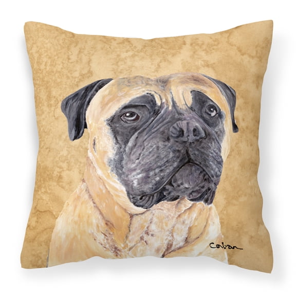 Carolines Treasures SC9125PW1414 Mastiff Wipe your Paws Fabric Decorative Pillow, 14Hx14W, multicolor