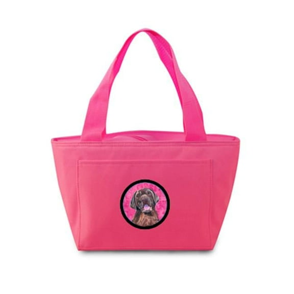 Carolines Treasures SC9127PK-8808 15 x 7 in. Labrador Zippered Insulated School Washable and Stylish Lunch Bag Cooler- Pink