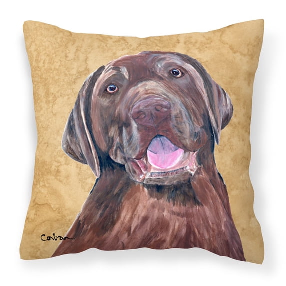 Carolines Treasures SC9127PW1414 Labrador Wipe your Paws Fabric Decorative Pillow, 14Hx14W, multicolor