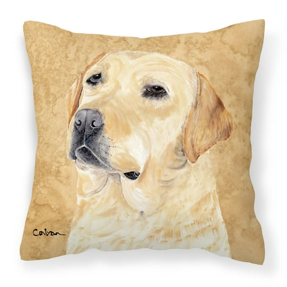 Carolines Treasures SC9133PW1414 Labrador Wipe your Paws Fabric Decorative Pillow, 14Hx14W, multicolor