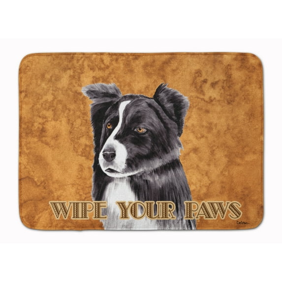 Carolines Treasures SC9138RUG Border Collie Wipe your Paws Machine Washable Memory Foam Mat 19 X 27" multicolor