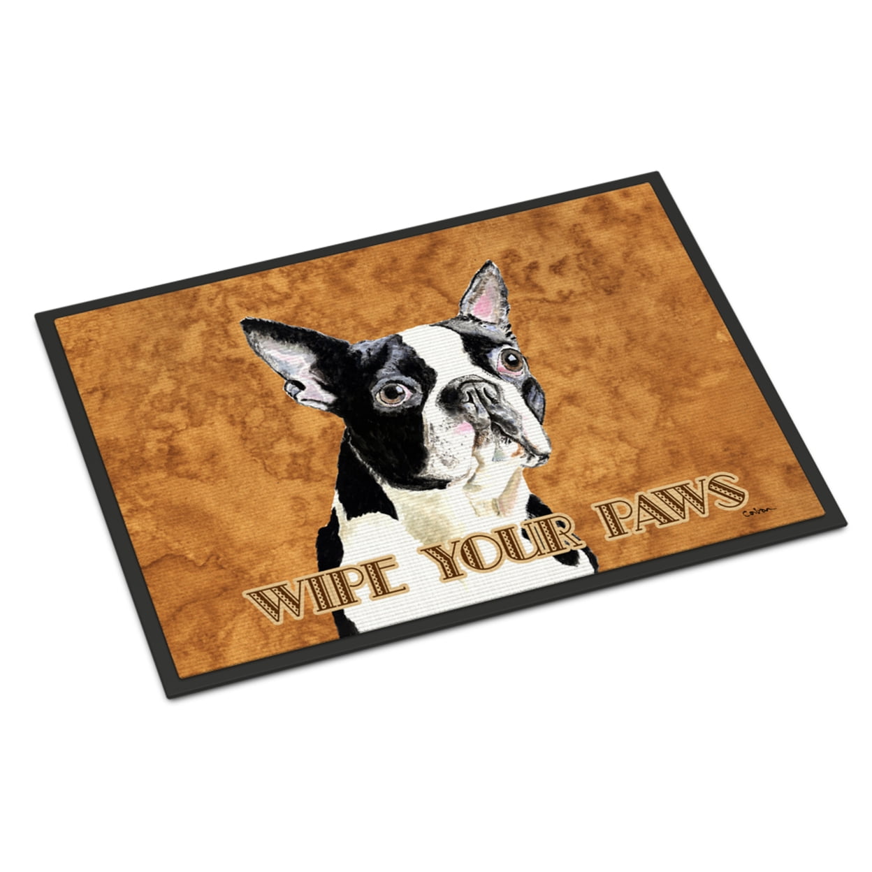 Carolines Treasures SC9140JMAT Boston Terrier Door Mat Indoor Rug or Outdoor Welcome Mat 24x36 Doormat 36"L x 24"W