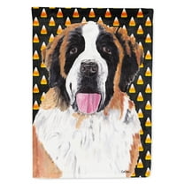 Carolines Treasures SC9165-FLAG-PARENT Saint Bernard Candy Corn Halloween Portrait Flag multicolor