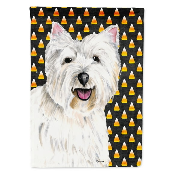 Carolines Treasures SC9180-FLAG-PARENT Westie Candy Corn Halloween Portrait Flag  multicolor