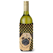 Carolines Treasures SC9181LITERK Pug Candy Corn Halloween Portrait Wine Bottle Hugger Wine Bottle multicolor