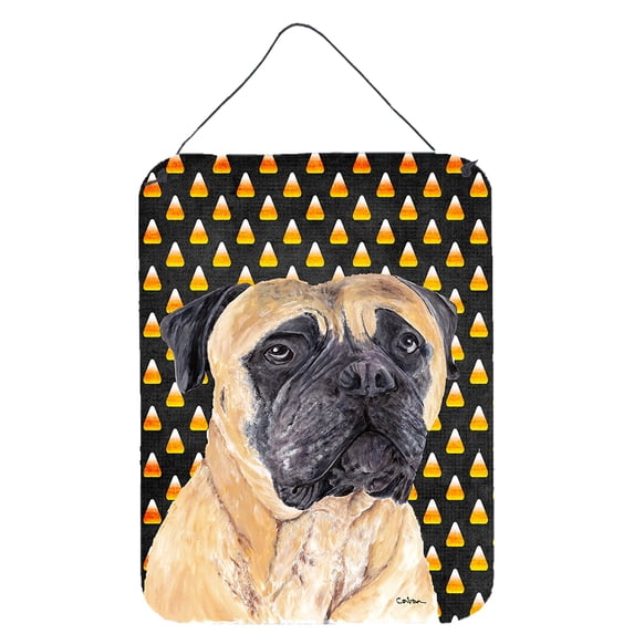 Carolines Treasures SC9183DS1216 Mastiff Candy Corn Halloween Portrait Wall or Door Hanging Prints 12WX16H multicolor