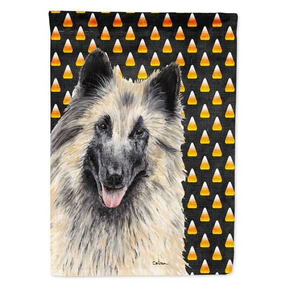 Carolines Treasures SC9193-FLAG-PARENT Belgian Tervuren Candy Corn Halloween Portrait Flag multicolor