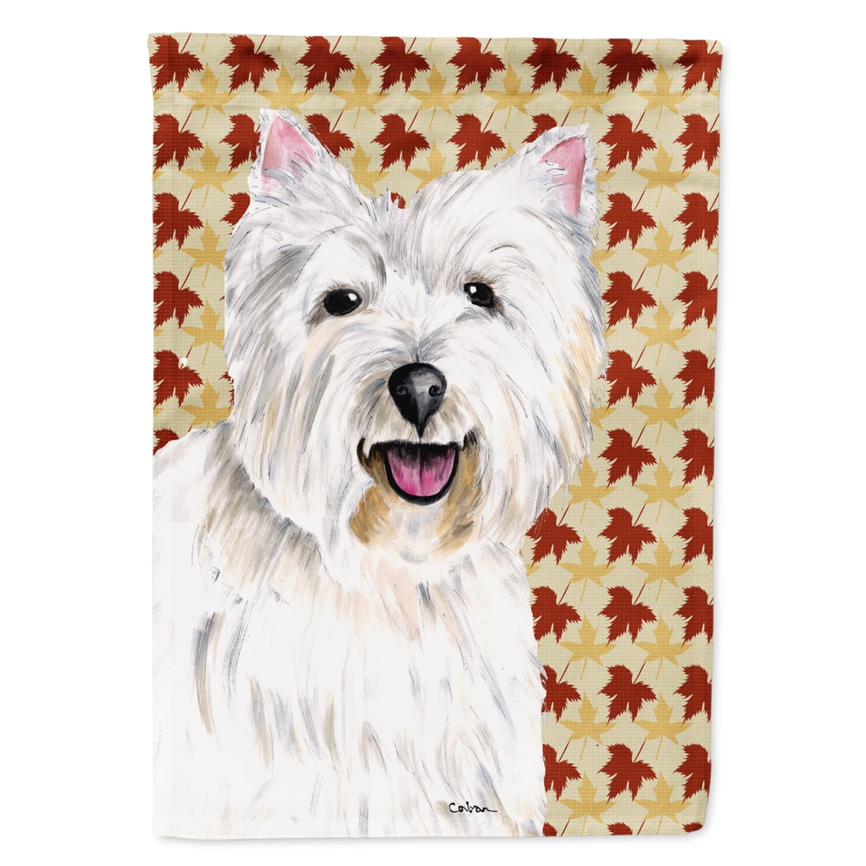 Carolines Treasures SS8532CHF Femme Conduisant Avec Son Drapeau Westie Toile Taille De La Maison 28 X 40 Po