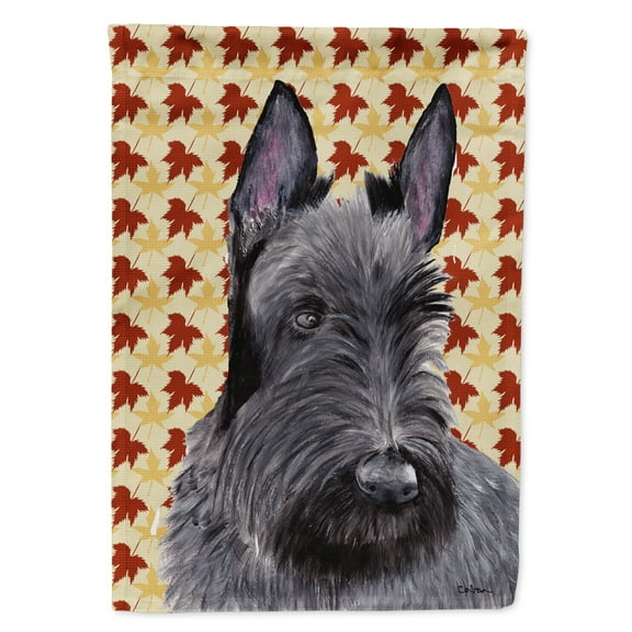 Carolines Treasures SC9226-FLAG-PARENT Scottish Terrier Fall Leaves Portrait Flag  multicolor