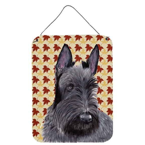 Carolines Treasures SC9226DS1216 Scottish Terrier Fall Leaves Portrait Wall or Door Hanging Prints 12WX16H multicolor