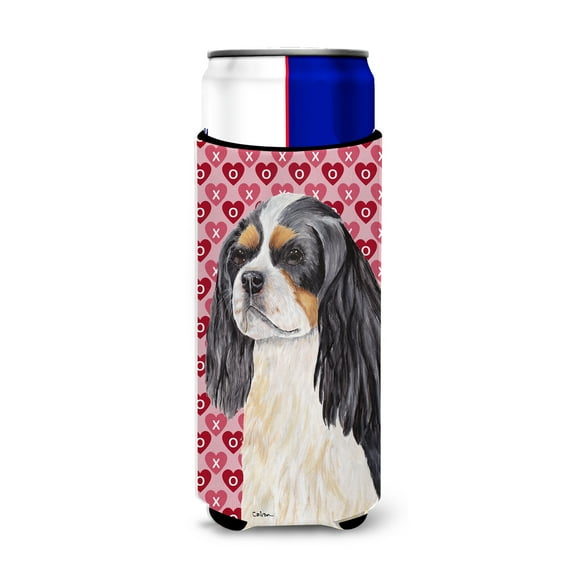 Carolines Treasures SC9248MUK Cavalier Spaniel Hearts Love and Valentines Day Portrait Ultra Hugger for slim cans Slim