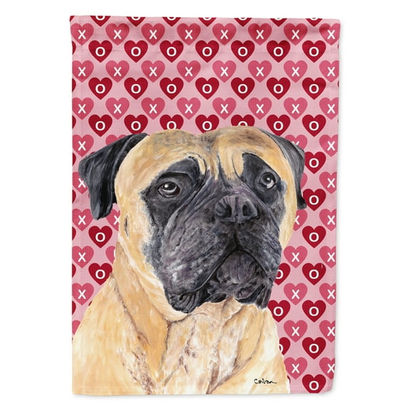 Carolines Treasures SC9255-FLAG-PARENT Mastiff Hearts Love and Valentines Day Portrait Flag multicolor