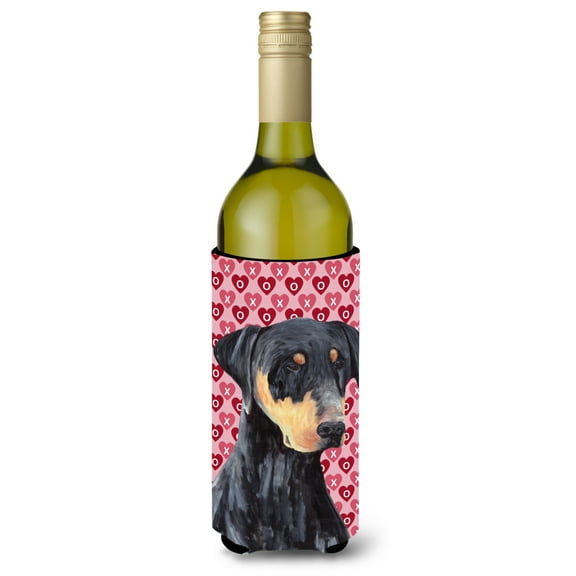 Carolines Treasures SC9262LITERK Doberman Hearts Love and Valentines Day Portrait Wine Bottle Hugger Wine Bottle