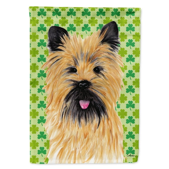 Carolines Treasures SC9295-FLAG-PARENT Cairn Terrier St. Patricks Day Shamrock Portrait Flag  multicolor