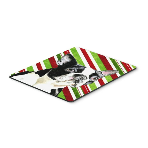 Carolines Treasures SC9320MP "Boston Terrier Candy Cane Holiday Christmas Mouse Pad Hot Pad or Trivet" Large multicolor