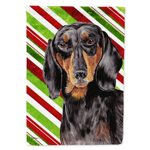 Carolines Treasures SC9323-FLAG-PARENT Dachshund Candy Cane Holiday Christmas Flag  multicolor