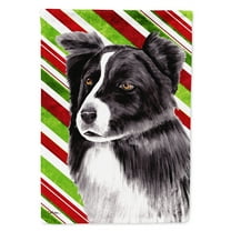 Carolines Treasures SC9327-FLAG-PARENT Border Collie Candy Cane Holiday Christmas Flag multicolor