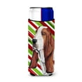 thumbnail image 1 of Carolines Treasures SC9332MUK Basset Hound Candy Cane Holiday Christmas Ultra Hugger for slim cans Slim Can multicolor, 1 of 6
