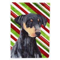 Carolines Treasures SC9337-FLAG-PARENT Doberman Candy Cane Holiday Christmas Flag multicolor