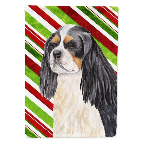 Carolines Treasures SC9351-FLAG-PARENT Cavalier Spaniel Candy Cane Holiday Christmas Flag  multicolor