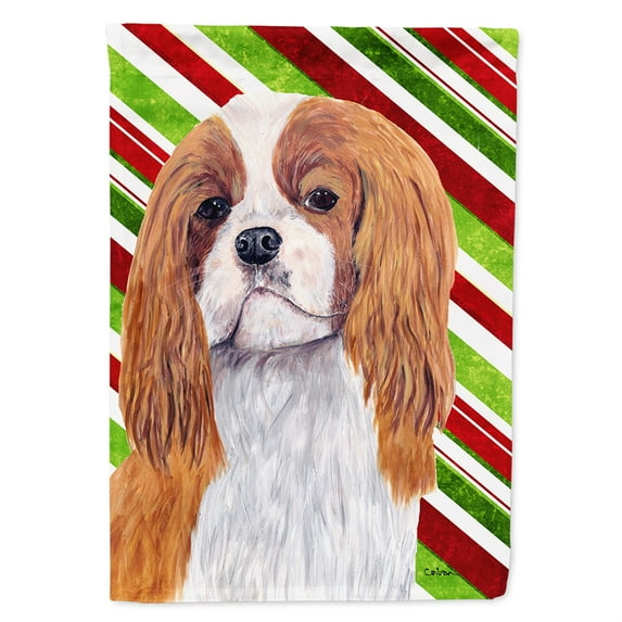 Carolines Treasures SC9354-FLAG-PARENT Cavalier Spaniel Candy Cane Holiday Christmas Flag multicolor
