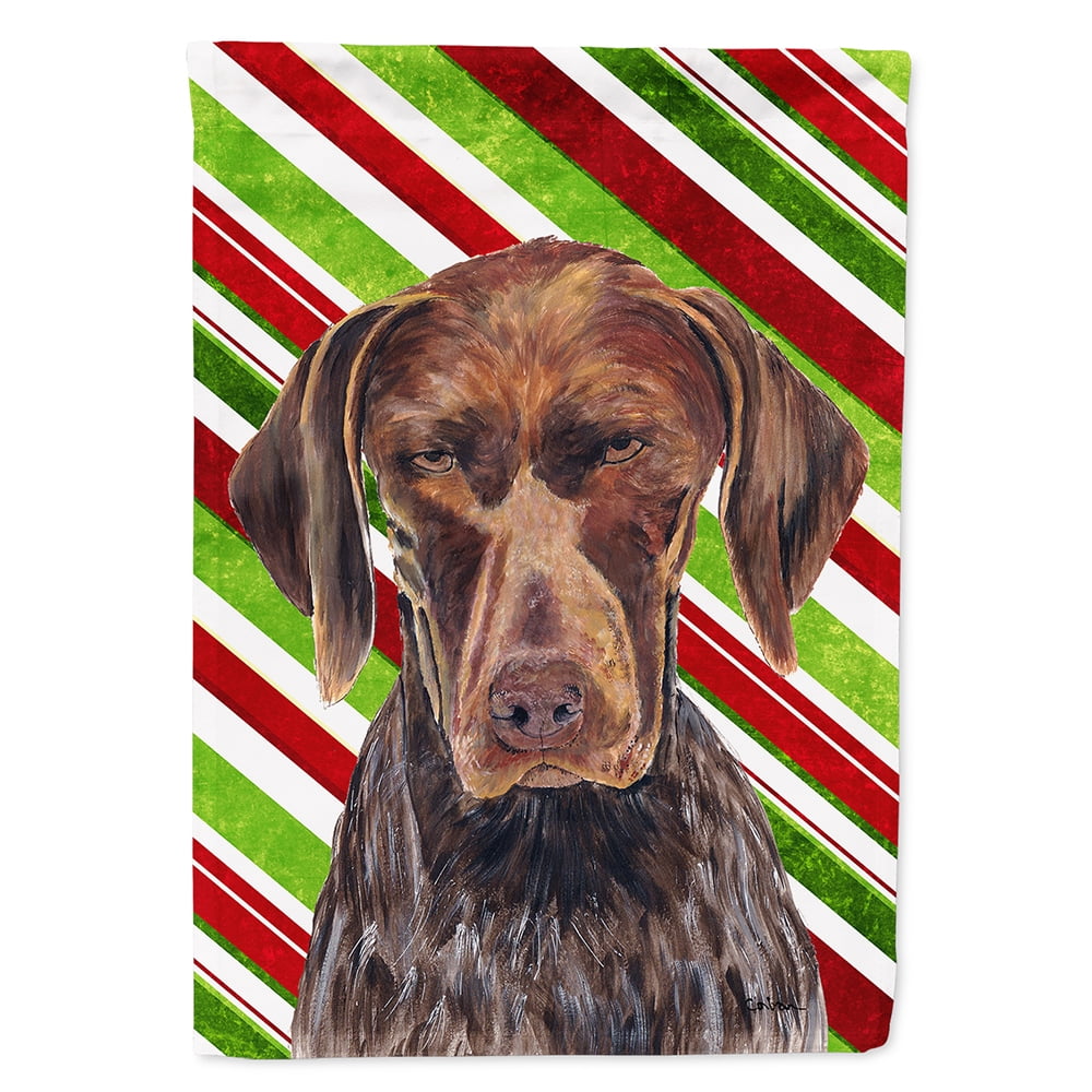 German Shorthaired Pointer Candy Cane Holiday Christmas Flag Canvas House Size