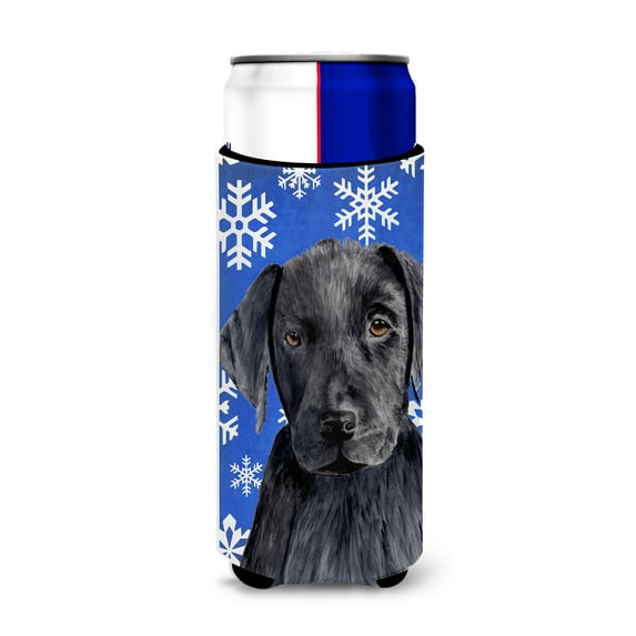 Carolines Treasures SC9364MUK Labrador Winter Snowflakes Holiday Ultra Hugger for slim cans Slim Can multicolor