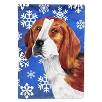 Carolines Treasures SC9369-FLAG-PARENT Beagle Winter Snowflakes Holiday Flag  multicolor