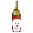 thumbnail image 1 of Carolines Treasures SC9402LITERK Bichon Frise Red and Green Snowflakes Holiday Christmas Wine Bottle Hugger Wine Bottle, 1 of 1