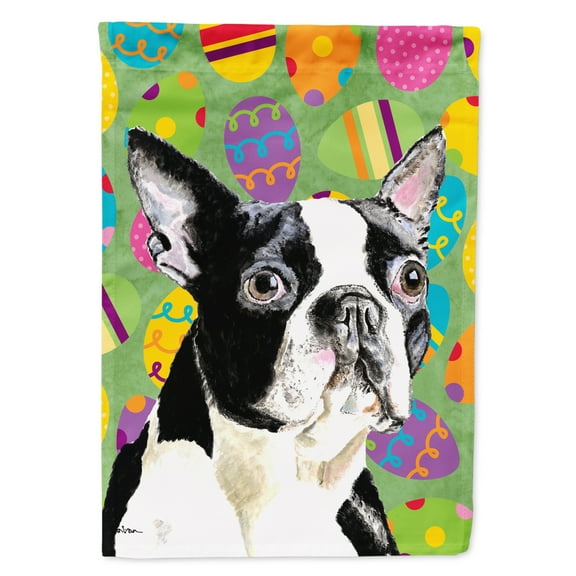 Carolines Treasures SC9440-FLAG-PARENT Boston Terrier Easter Eggtravaganza Flag multicolor