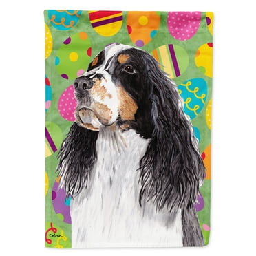 Caroline's Treasures SC9441CHF Springer Spaniel Easter Eggtravaganza Flag Canvas, Large, Multicolor