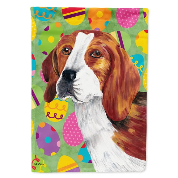 Carolines Treasures SC9449-FLAG-PARENT Beagle Easter Eggtravaganza Flag  multicolor