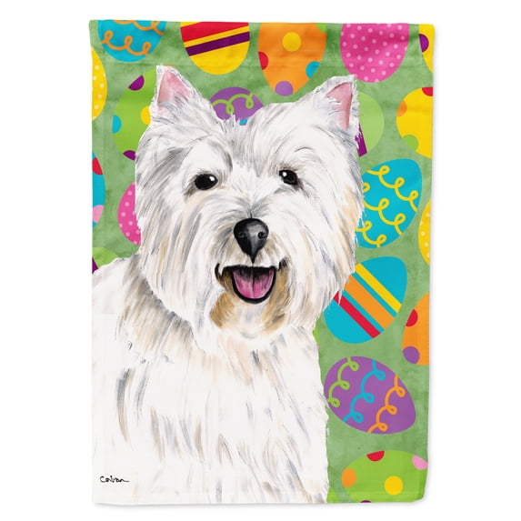 Carolines Treasures SC9450-FLAG-PARENT Westie Easter Eggtravaganza Flag multicolor