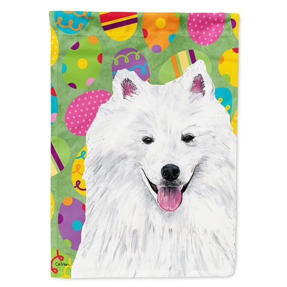 Carolines Treasures SC9459-FLAG-PARENT American Eskimo Easter Eggtravaganza Flag  multicolor