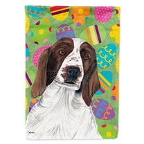 Carolines Treasures SC9460-FLAG-PARENT Welsh Springer Spaniel Easter Eggtravaganza Flag  multicolor