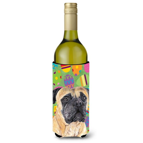 Carolines Treasures SC9465LITERK Mastiff Easter Eggtravaganza Wine Bottle Hugger Wine Bottle multicolor