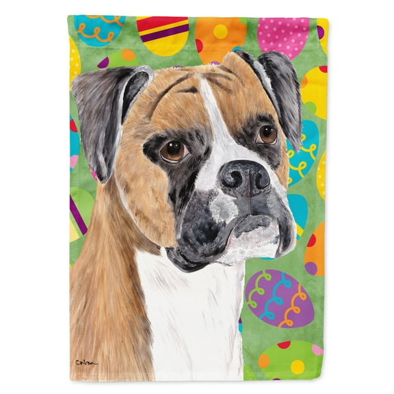Carolines Treasures SC9470-FLAG-PARENT Boxer Easter Eggtravaganza Flag  multicolor