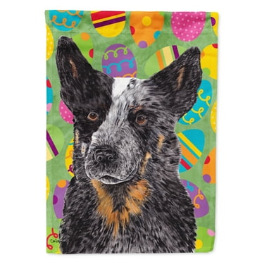 Carolines Treasures SC9476-FLAG-PARENT Australian Cattle Dog Easter Eggtravaganza Flag  multicolor