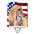 thumbnail image 1 of Carolines Treasures SC9506CNL Afghan Hound USA Patriotic American Flag Ceramic Night Light 6x4x3" multicolor, 1 of 2