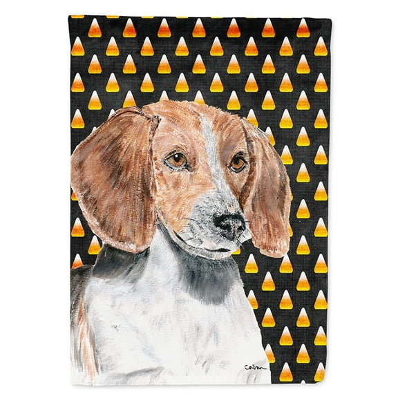 Carolines Treasures SC9537-FLAG-PARENT English Foxhound Halloween Candy Corn Flag  multicolor
