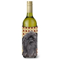 Carolines Treasures SC9545LITERK Brussels Griffon Fall Leaves Wine Bottle Hugger Wine Bottle multicolor