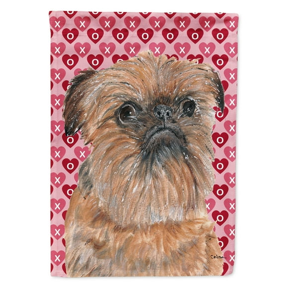 Carolines Treasures SC9558-FLAG-PARENT Brussels Griffon Valentines Love Flag  multicolor