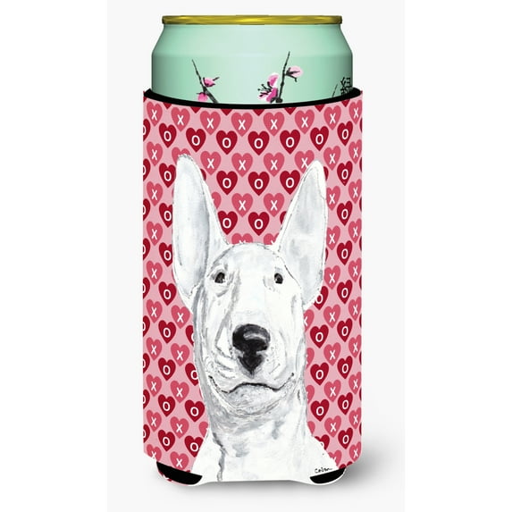 Carolines Treasures SC9562TBC Bull Terrier Hearts and Love Tall Boy Hugger Tall Boy multicolor