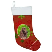 Carolines Treasures SC9580-CS Irish Setter Red Snowflakes Holiday Christmas Stocking Large multicolor
