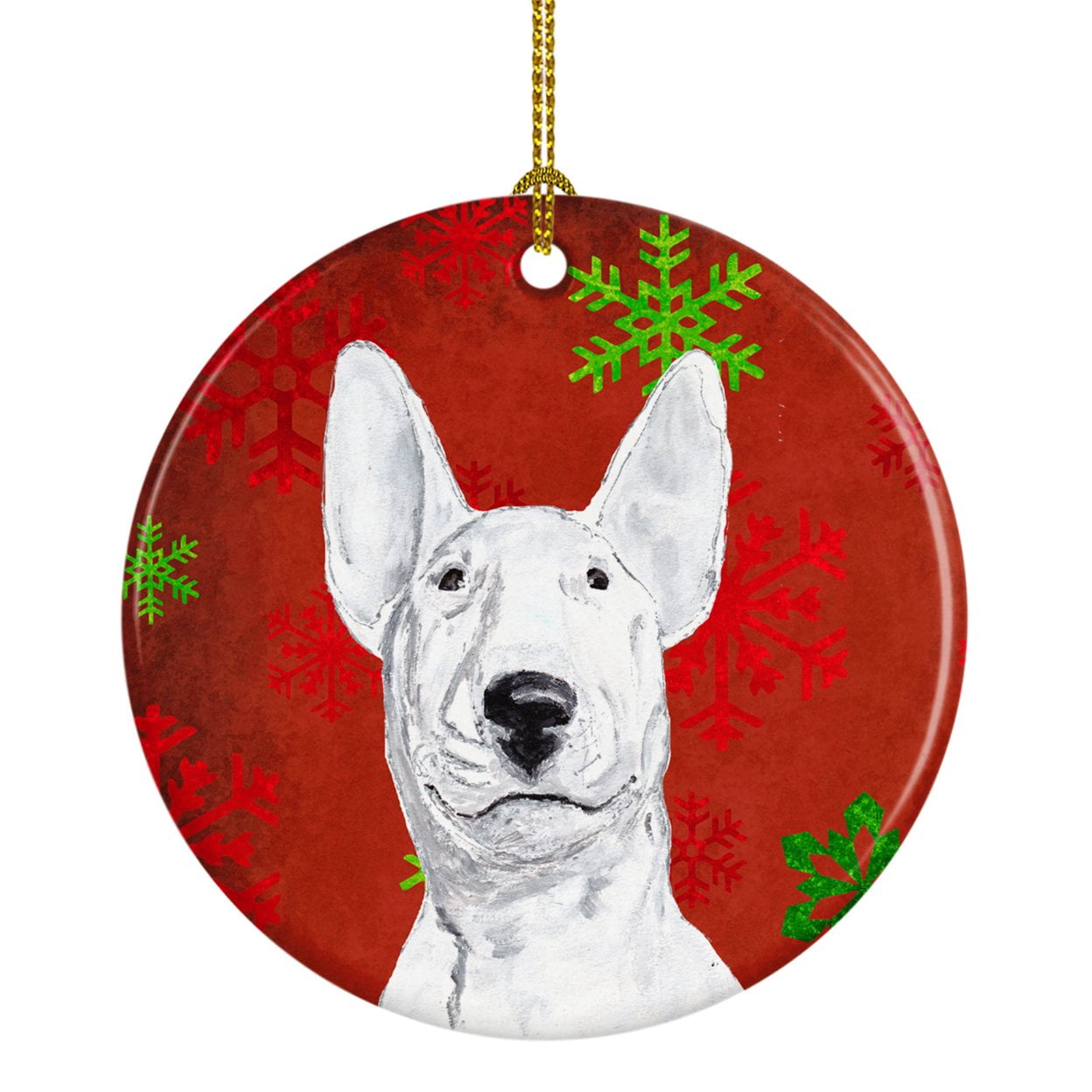 tesori dell' Caroline ss4679-co1 Chihuahua Red Snowflakes Holiday Christmas Ceramic Ornament, Multicolor