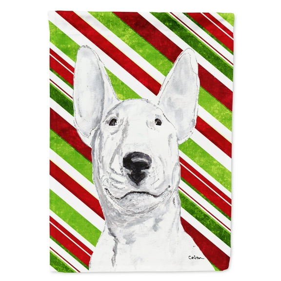 Carolines Treasures SC9618-FLAG-PARENT Bull Terrier Candy Cane Christmas Flag  multicolor
