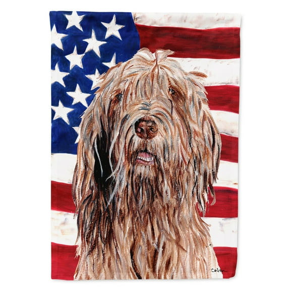 Carolines Treasures SC9637GF Otterhound with American Flag USA Flag Garden Size Small multicolor